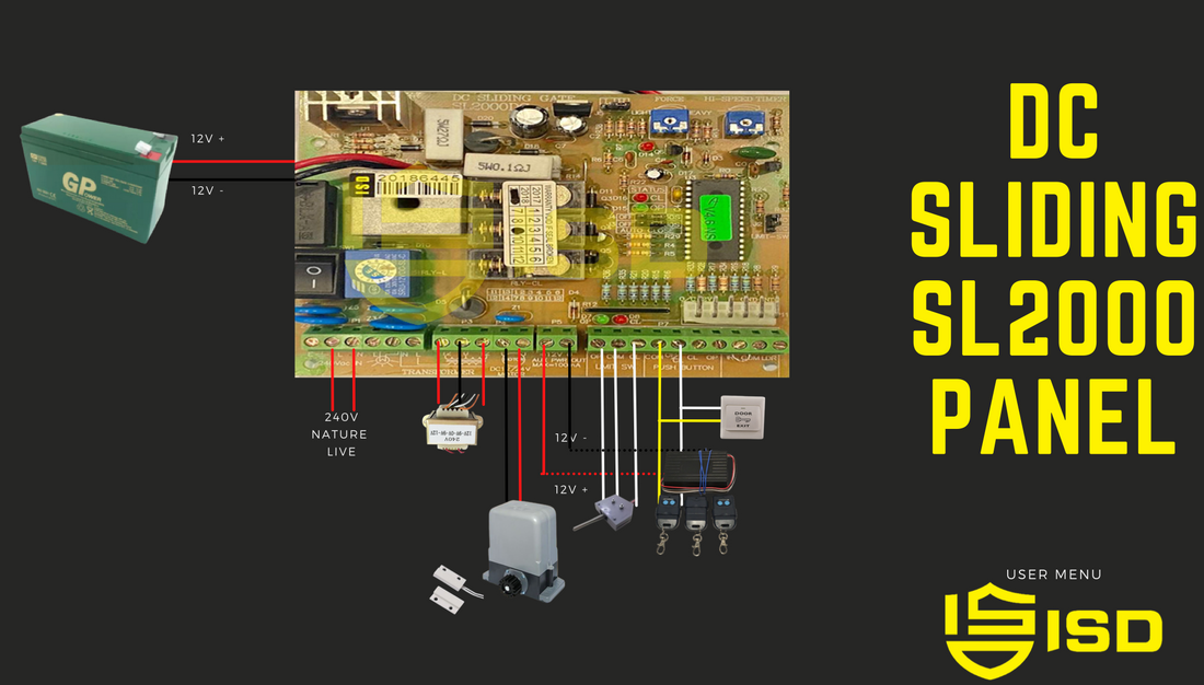 Dc sliding SL 2000 autogate panel connectivity connection wireling digram