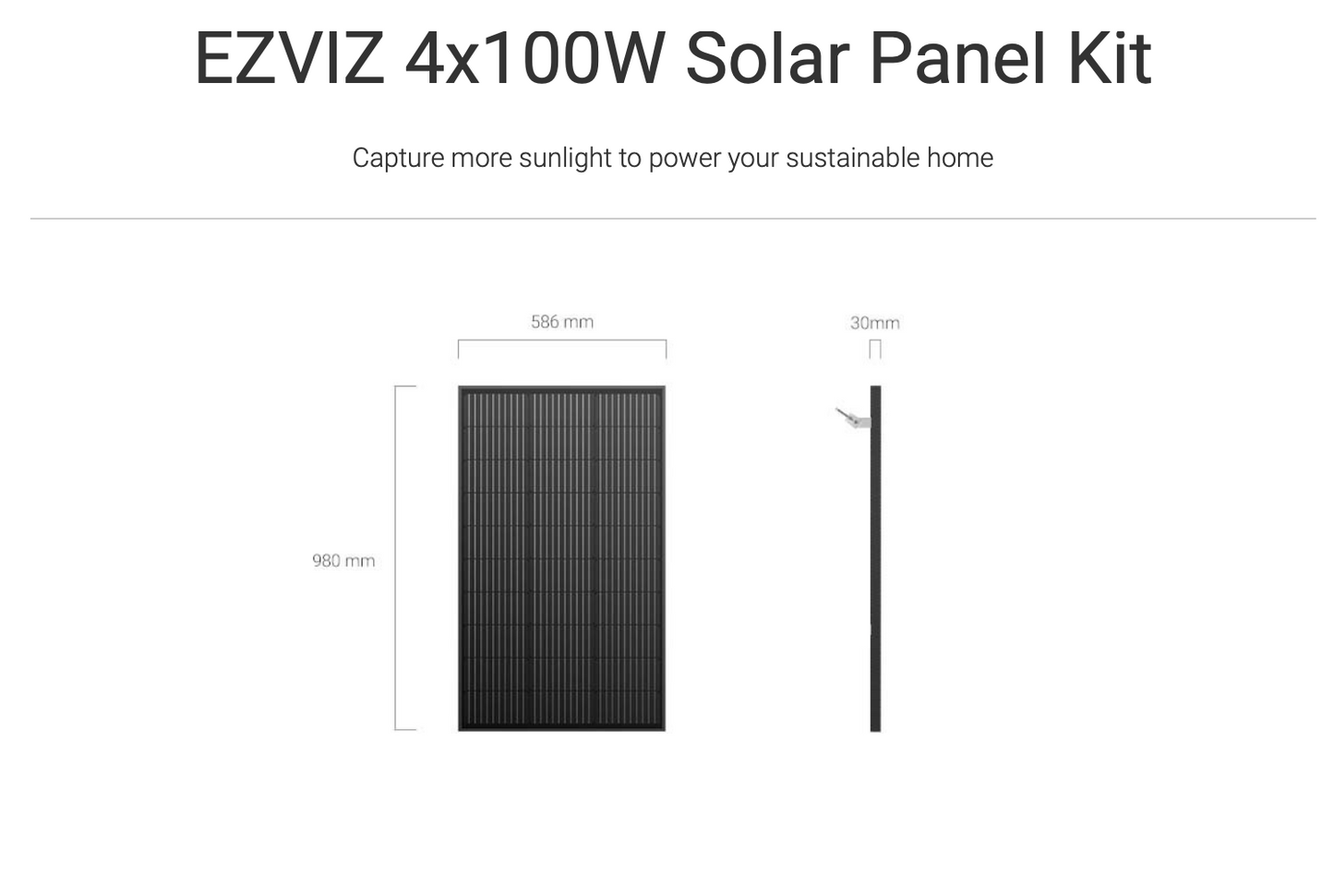 EZVIZ PANEL SOLAR 4X100W 400WSOLAR PANEL KIT