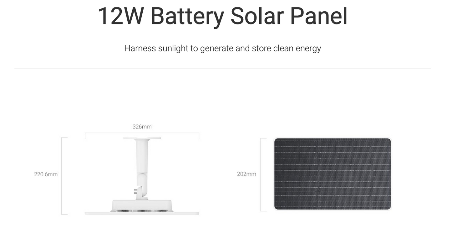 Panel Suria Bateri EZVIZ 12W